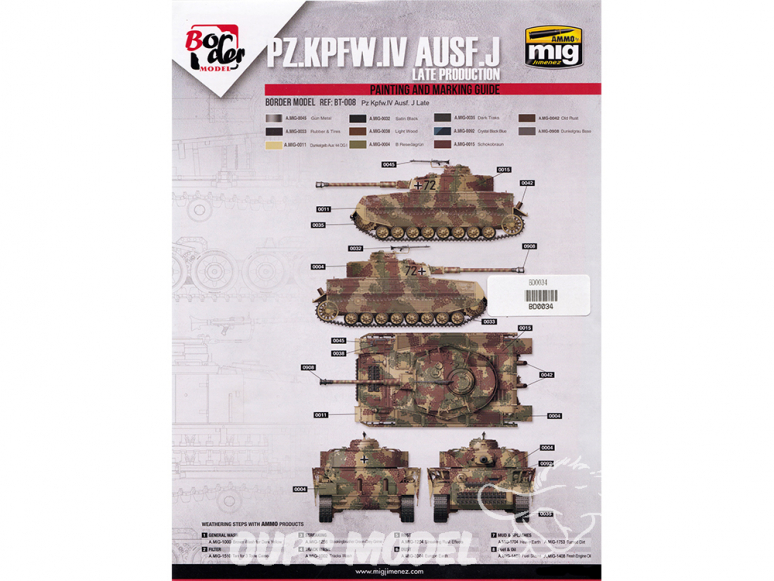 Border model accessoire BD0034 Masques camouflage Pz.Kpfw.IV Ausf.J Late Production 1/35