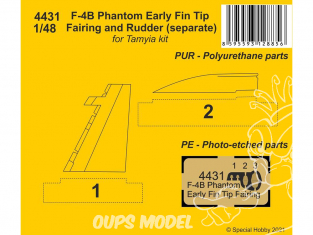 CMK kit resine 4431Carénage et gouvernail F-4B Phantom Early Fin Tip (séparé) kit Tamiya 1/48