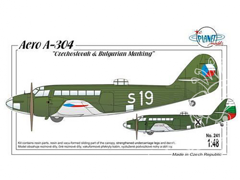 Planet Model PLT241 Aero A-304 Marquage tchécoslovaque et bulgare full resine kit 1/48