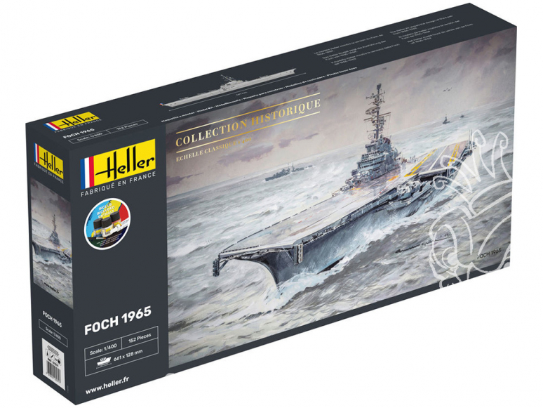 Heller maquette avion 57071 STARTER KIT Porte-avions Foch inclus peintures principale colle et pinceau 1/400