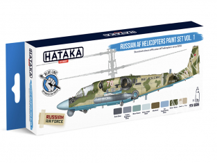 Hataka Hobby peinture acrylique Blue Line BS86 Ensemble de peinture pour russe AF Helicopteres vol.1 8 x 17ml