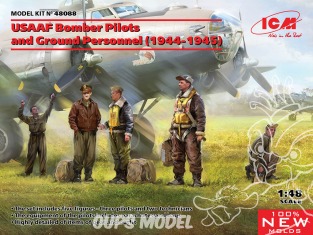 Icm maquette figurines 48088 Pilotes de bombardiers et personnel au sol de l'USAAF (1944-1945) 1/48