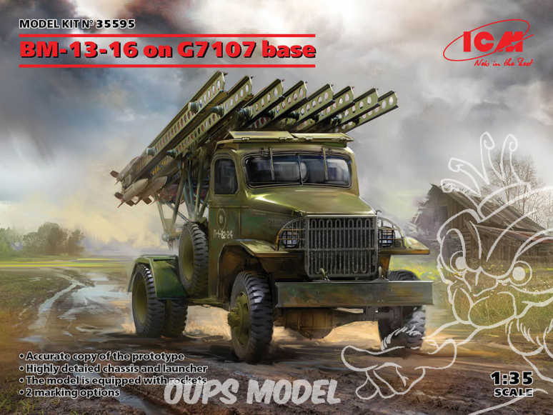 Icm maquette militaire 35595 BM-13-16 sur socle G7107 1/35