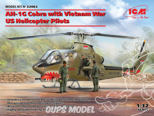 Icm maquette helicoptére 32062 AH-1G Cobra avec les pilotes d'hélicoptères américains de la guerre du Vietnam 1/32