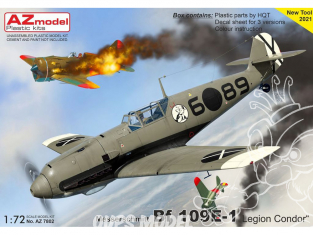 AZ Model Kit avion AZ7802 Bf 109E-1 Legion Condor 1/72