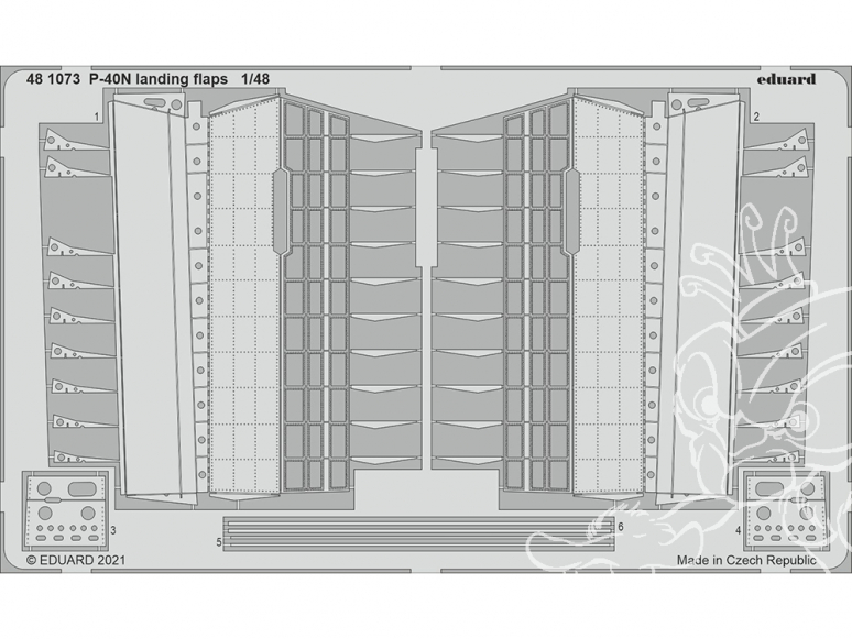 EDUARD photodecoupe avion 481073 Volets d'atterrissage P-40N Academy 1/48