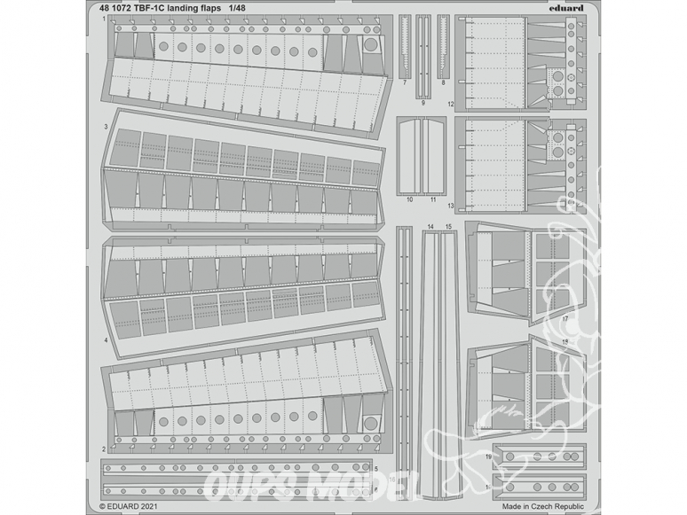 EDUARD photodecoupe avion 481072 Volets d'atterrissage TBF-1C Academy 1/48