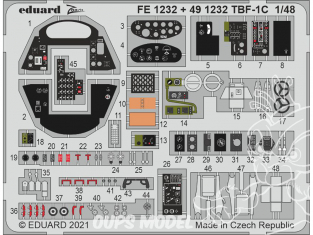 EDUARD photodecoupe avion FE1232 Zoom intérieur TBF-1C Academy 1/48