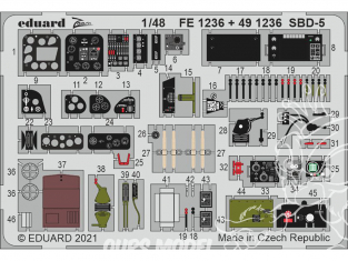 EDUARD photodecoupe avion FE1236 Zoom amélioration SBD-5 Revell 1/48