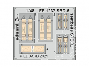 EDUARD photodecoupe avion FE1237 Harnais métal SBD-5 Revell 1/48