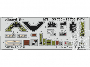 Eduard photodecoupe avion 73755 Amélioration F4F-4 Arma Hobby 1/72