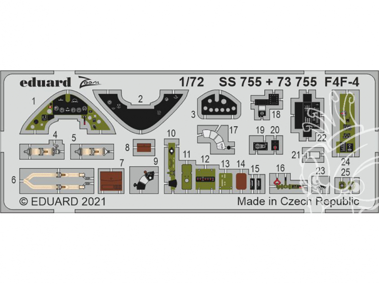 Eduard photodecoupe avion 73755 Amélioration F4F-4 Arma Hobby 1/72