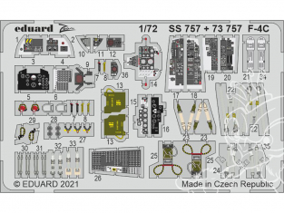 Eduard photodecoupe avion 73757 Amélioration F-4C FineMolds 1/72