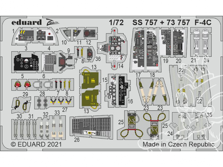 Eduard photodecoupe avion SS757 Zoom amélioration F-4C FineMolds 1/72