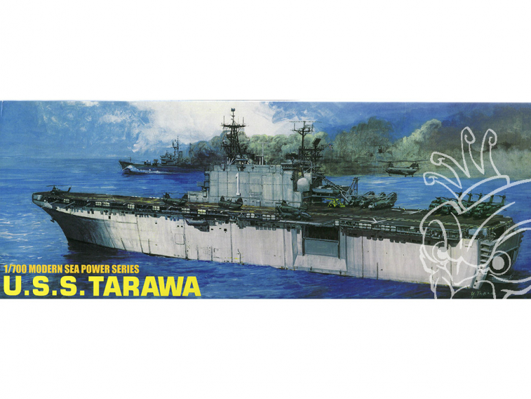 DRAGON maquette bateau 7008 U.S.S. Tratawa LHA-1 1/700