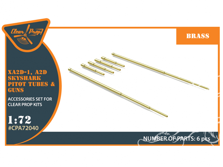 Clear Prop kit d'amelioration avion CPA72040 XA2D-1, A2D Skyshark Pitot Tubes et armes 1/72