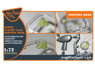 Clear Prop avion CPA72053 A5M Claude (version tardive ) masque de peinture en "papier kabuki jaune" kit Clear Prop 1/72