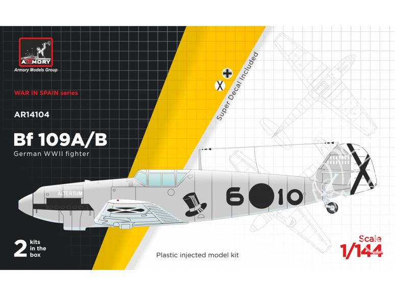 Armory Models maquette avion AR14104 Messerschmitt Bf 109A/B 1/144