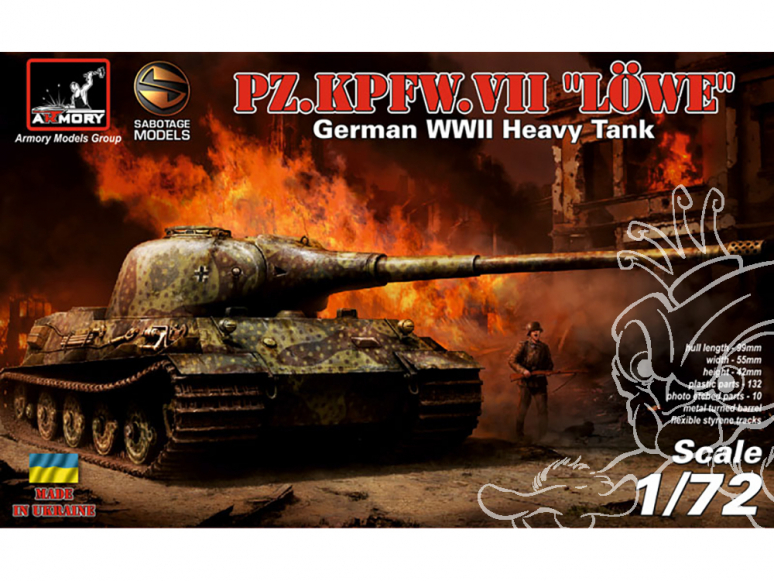 Armory Models maquette militaire 72201 Pz.Kpfw.VII "LOWE" 1/72
