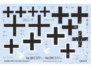 Eduard Decalques avion D24002 Die Alten Kanonen Meng Fokker Dr.I 1/24