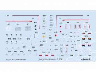 Eduard Decalques avion D48098 Marquages / Stencils A6M2 Eduard 1/48