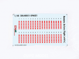 Eduard Space décalques 3D 3DL48051 Remove before flight (Blanc) 1/48