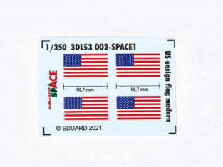 Eduard Space décalques 3D 3DL53002 Drapeaux US Modernes 1/350