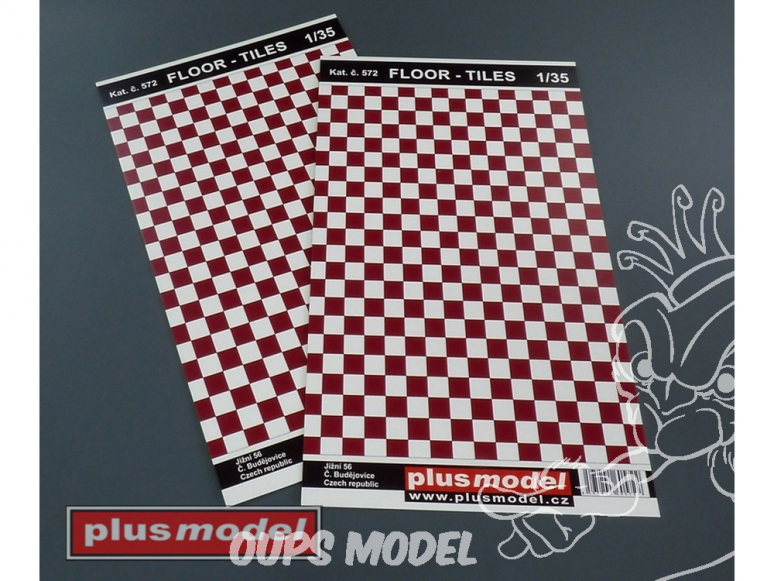 Plus Model 572 Sol carrelage rouge et blanc 1/35