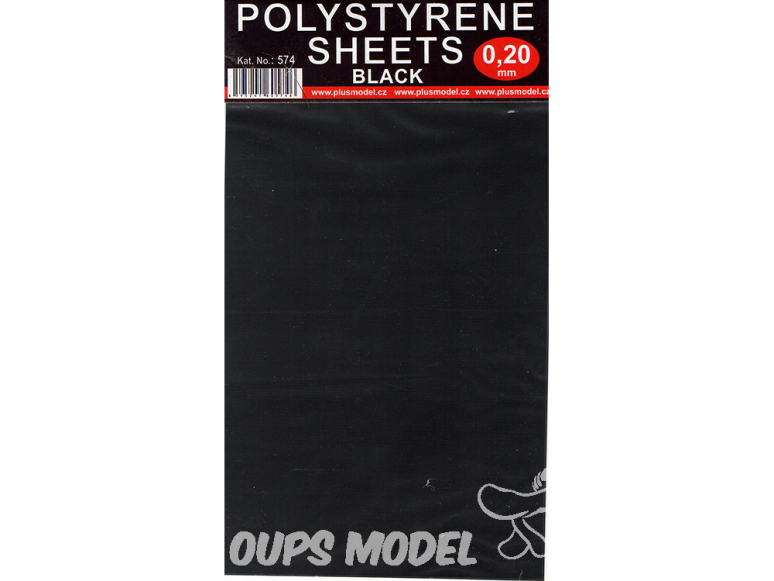 Plus Model 574 2 plaques Polystyrene noires 110x190 0,20mm