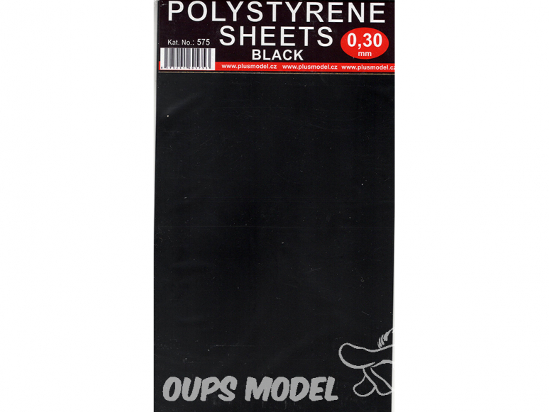 Plus Model 575 2 plaques Polystyrene noires 110x190 0,30mm