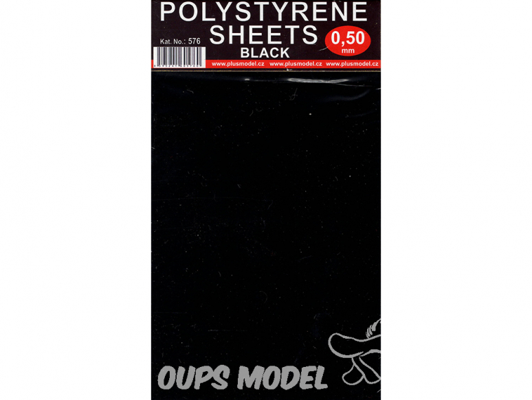 Plus Model 576 2 plaques Polystyrene noires 110x190 0,50mm