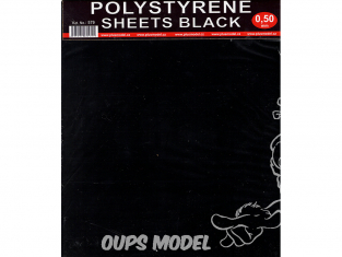 Plus Model 579 2 plaques Polystyrene noires 220x190 0,50mm