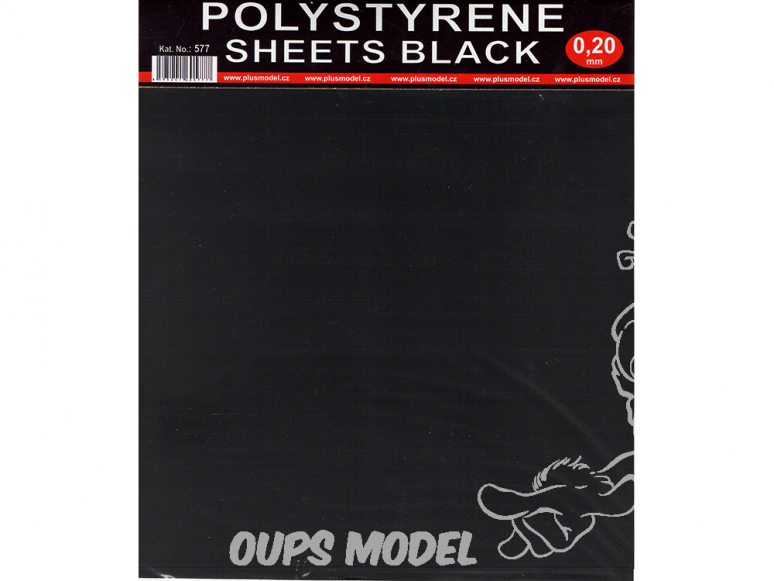 Plus Model 577 2 plaques Polystyrene noires 220x190 0,20mm