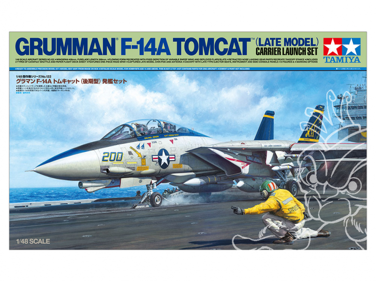 TAMIYA maquette avion 61122 F-14A Tomcat Late (Catapultage) 1/48
