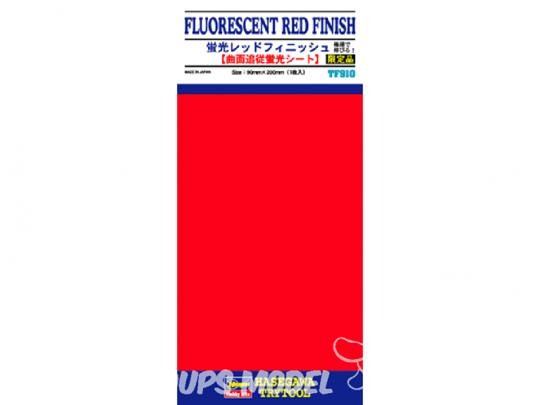 HASEGAWA TF910 PLAQUE FINITION Adhésive Finition rouge fluo 90x200mm