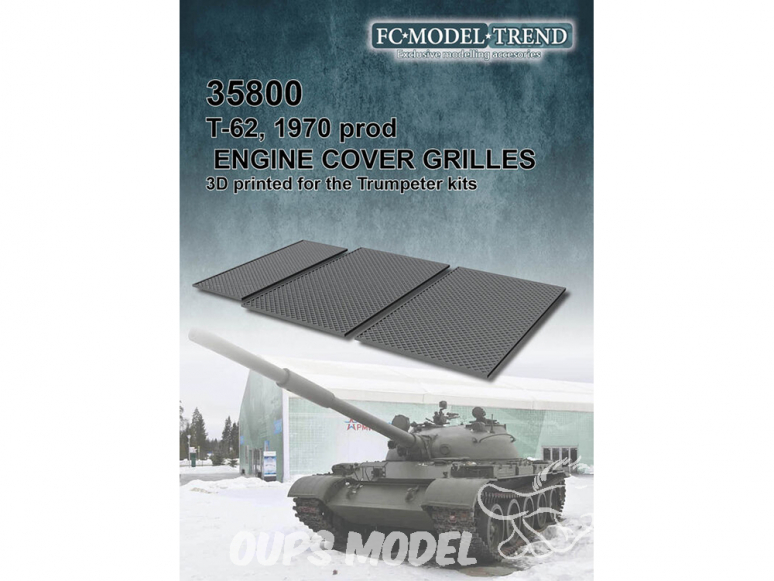 FC MODEL TREND accessoire résine 35800 Grilles moteur T-62 prod 1970 1/35