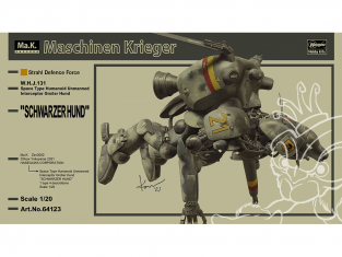 Hasegawa maquette 64123 Intercepteur sans pilote de type humanoïde pour l'espace Grosurfund "Schwarzfund" 1/20