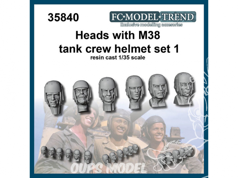 FC MODEL TREND accessoire résine 35840 Têtes avec casque M38 Set 1 1/35