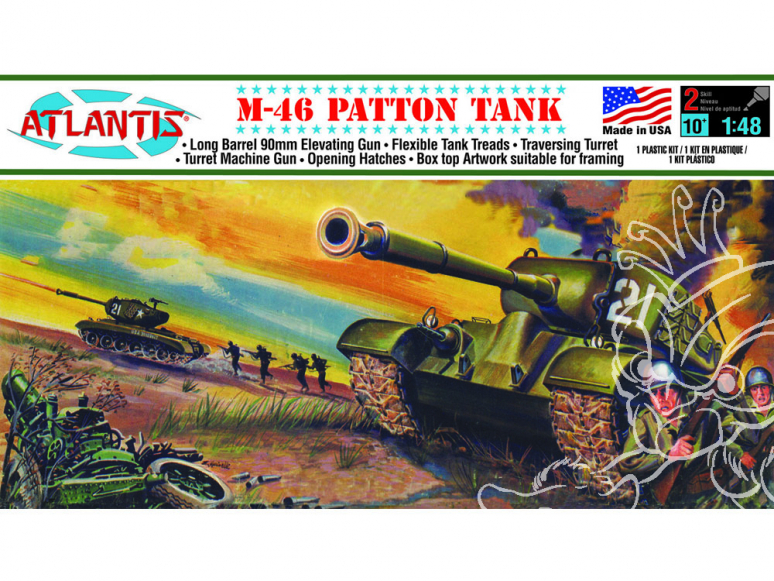 Atlantis maquette militaire A301 Char M-46 Patton 1/48