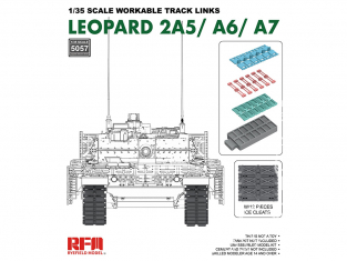 Rye Field Model maquette militaire 5057 Chenilles maillon par maillon Leopard 2A5 / A6 / A7 1/35
