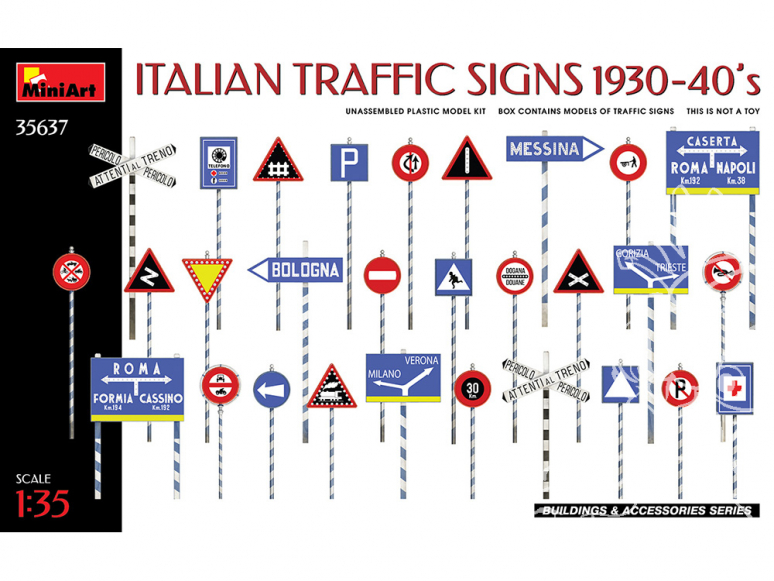 Mini Art maquette militaire 35637 PANNEAUX DE SIGNALISATION ITALIENNE 1930-40 1/35