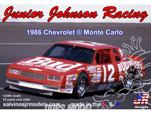 JR Models maquette voiture 1986NB Junior Johnson Racing 1986 Chevrolet Monte Carlo N°12 1/24