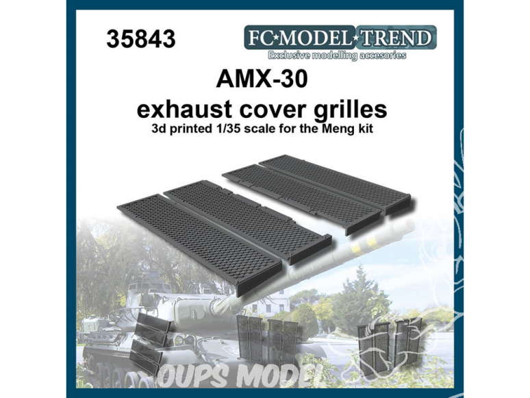 FC MODEL TREND accessoire résine 35843 Grilles échappement AMX-30 Meng 1/35