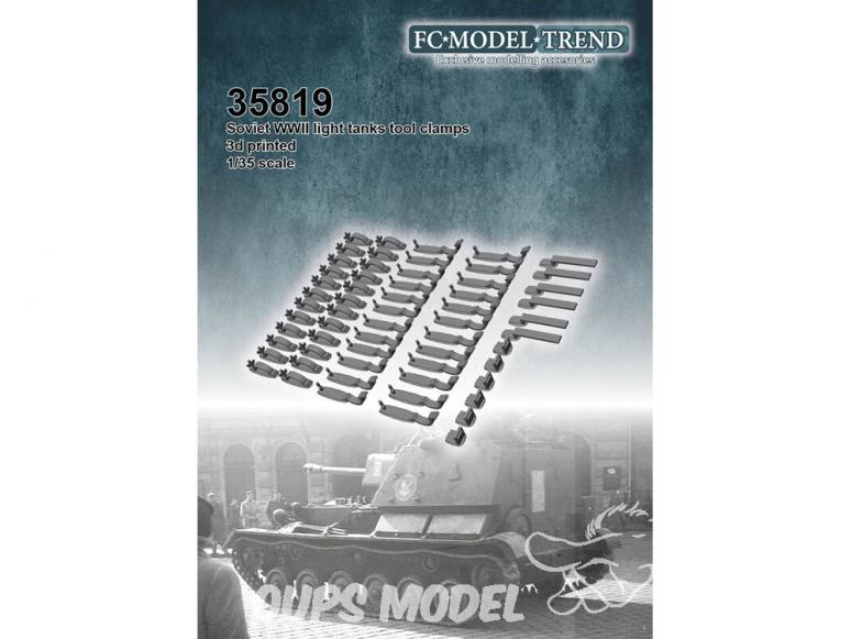 FC MODEL TREND accessoire résine 35819 Tool clamps pour chars légers Soviétiques WWII 1/35