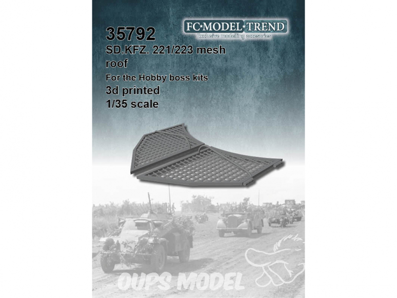 FC MODEL TREND accessoire résine 35792 Grille tourelle Sd.Kfz.221/223 Hobby Boss 1/35