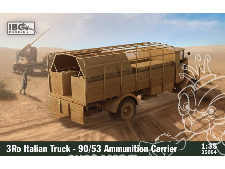 IBG maquette militaire 35064 3Ro Camion Italien 90/53 Porte-munitions 1/35