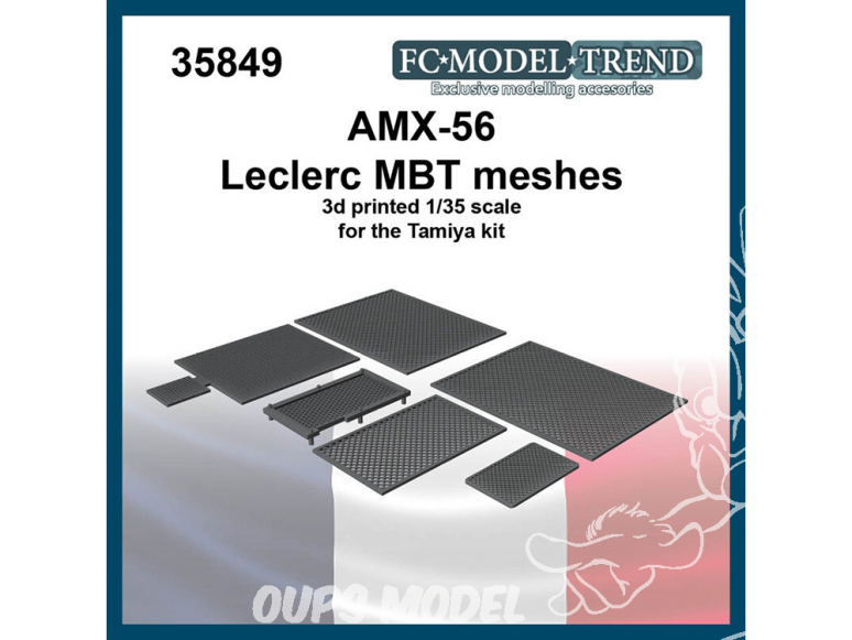 FC MODEL TREND accessoire résine 35849 Grilles AMX-56 Leclerc Tamiya 1/35