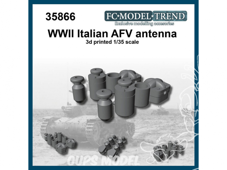FC MODEL TREND accessoire résine 35866 Antennes Italiennes AFV WWII 1/35