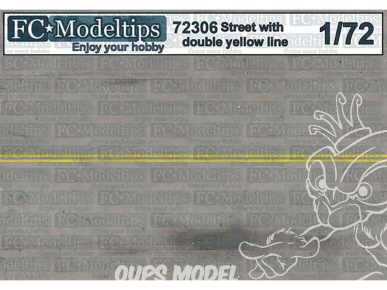 FC MODEL TREND Feuille 72306 Base rue avec double ligne jaune 1/72