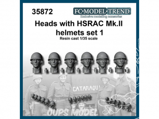 FC MODEL TREND accessoire résine 35872 Têtes avec casque HSRAK Mk.II Set 1 1/35